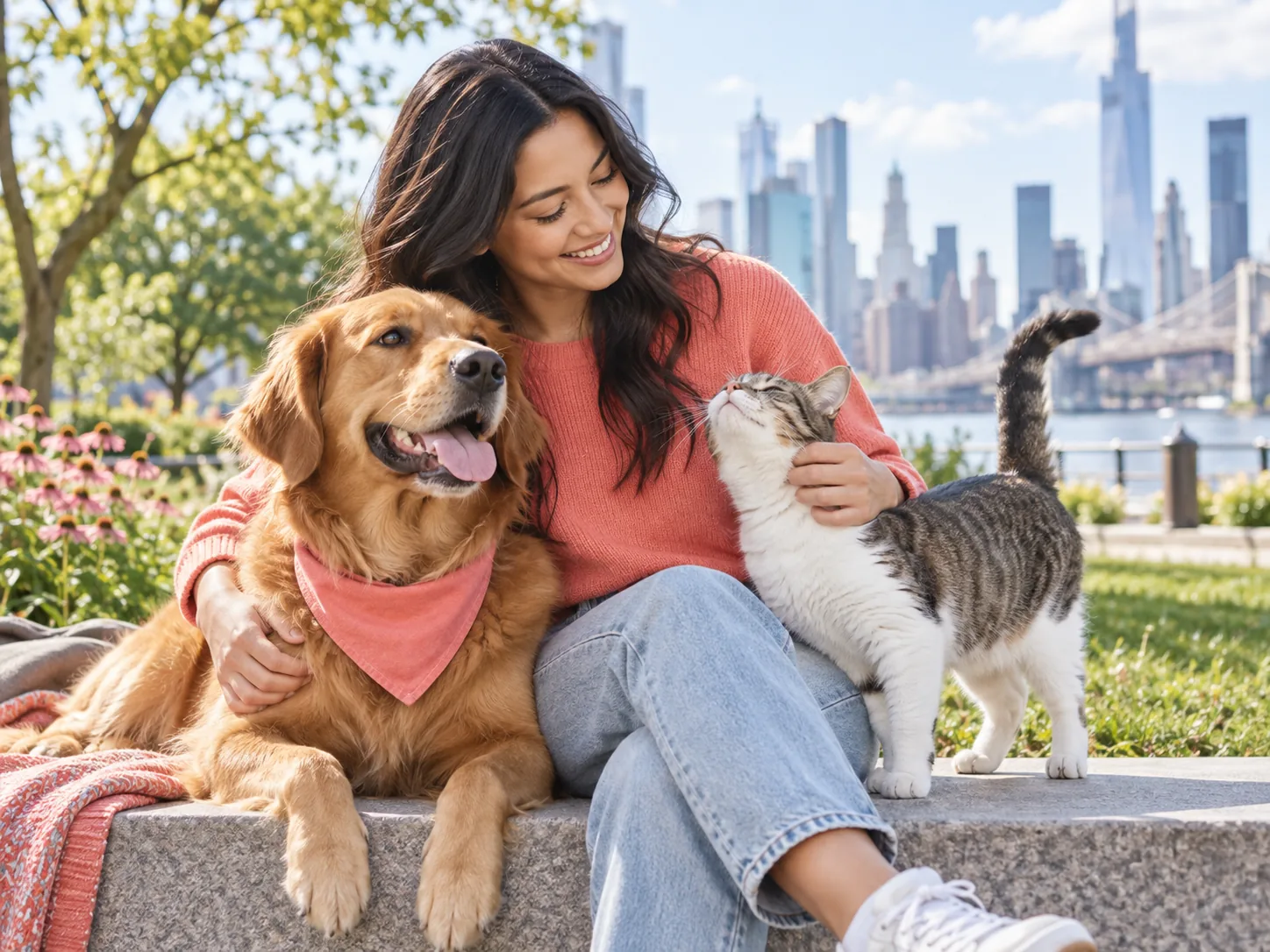 架空のペットオーナーと犬と猫